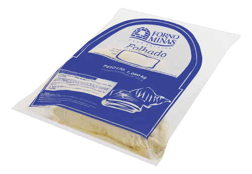 Folhado Congelado Recheio Peru com Queijo Branco Forno de Minas Pacote 1,08kg 9 Unidades