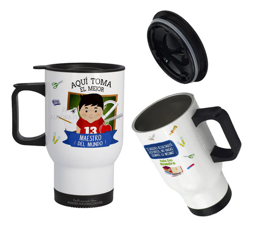 Mug Vaso Termico Viajero Para Carro Regalo Profesor  14