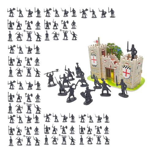 Figura De Acción De Caballero De Castillo Medieval A Gris