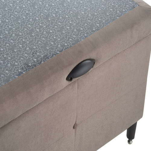 Base cama box Sono Design Sono Design de king cor marrom em camurça
