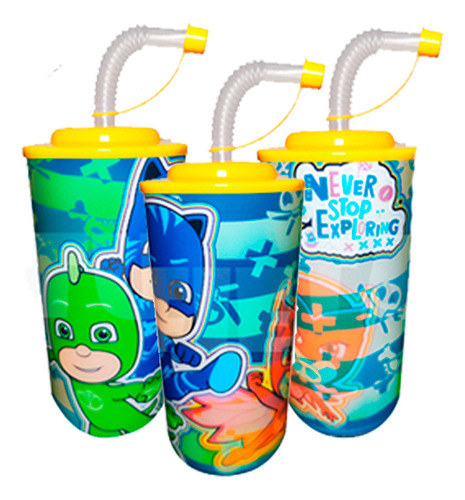 10 Vasos Dulceros Reutilizables Pj Mask