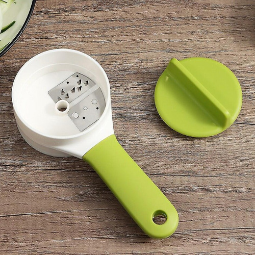 Trituradora Espiral De Verduras Manual Circular Rallador Color Verde Con Blanco