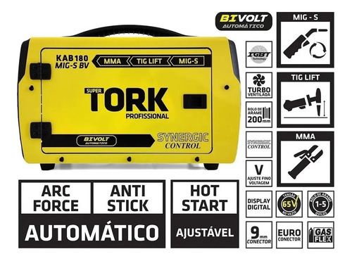 Imagem 4 de 6 de Máquina Solda Inversora Tork Mig Mma Tig 180a 3 Em 1 Bivolt