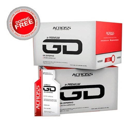 Imagen 1 de 6 de Suplementos Across - Gel Deportivo - 24 Unidades