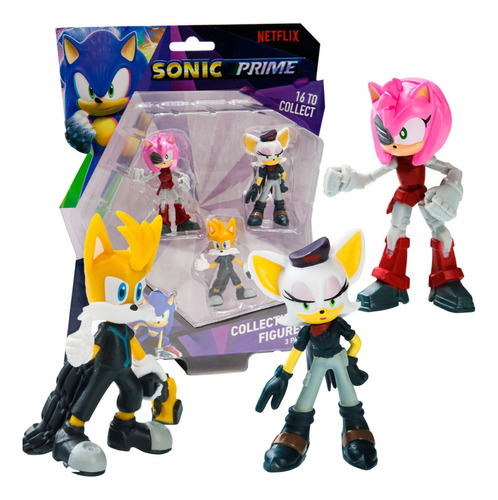 Figuras Coleccionables X3 Sonic Prime Caffaro Son2020 Pack 4