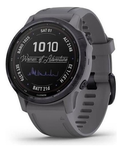 Smartwatch Garmin Pro Solar Fenix 6S 1.2" caja 42mm de  polímero reforzado  amethyst steel, malla  shale gray de  silicona