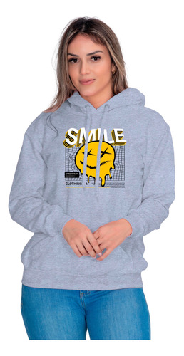 Moletom Feminino Blusa De Frio Flanelado Smile