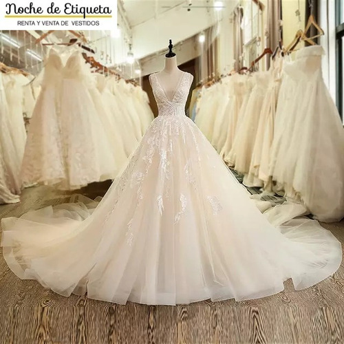 Vestido De Novia Nuevo Corte A Escote V Bordado