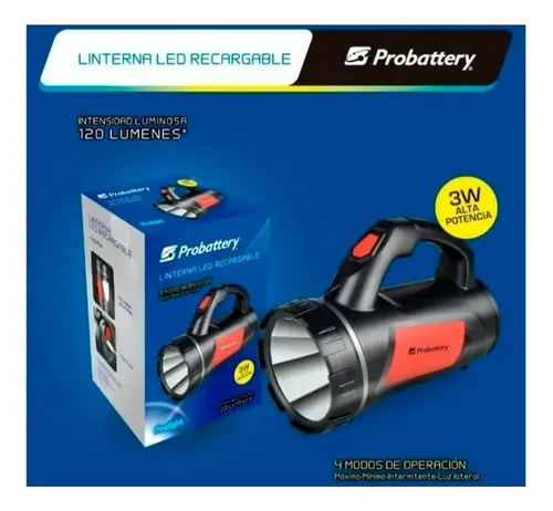 Linterna Led Recargable Probattery Usb 3w 120 Lumens