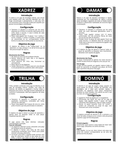 Jogo Tabuleiro Em Madeira - Xadrez - Dama - Dominó - Trilha (Usado)
