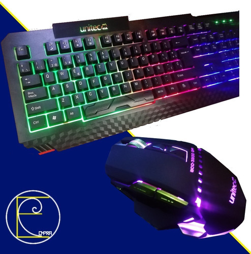 Combo Gamer Unitec Americano Teclado+mouse Retroiluminado