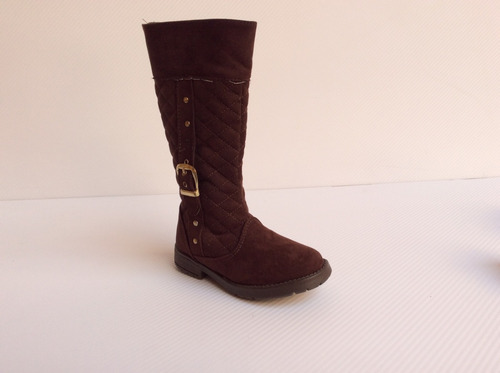 Bota Larga Karoline Niña Cierre Nobuck Chocolate 1504401k