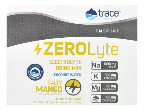 Trace Minerals Zero Lyte Electrolitos En Polvo 30pz/7.3g Sfn