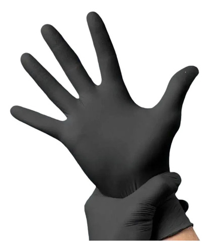 Luvas descartáveis Bluesail Super Flex cor preto tamanho  M de vinilo/nitrilo x 100 unidades 