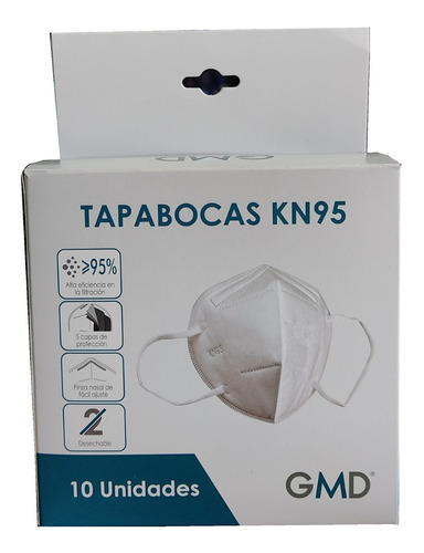 10 Tapabocas Kn95, 5 Capas, Certificado