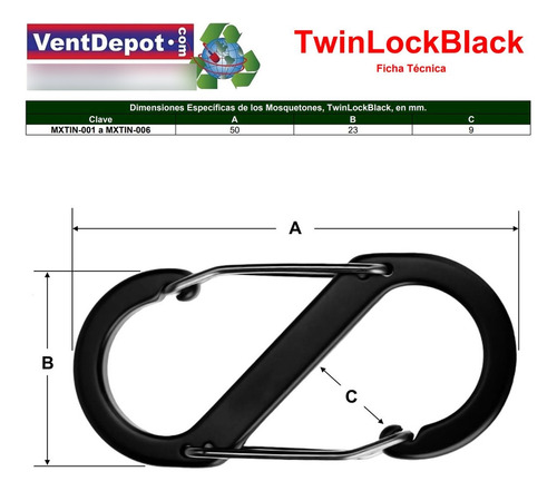 Gancho, Mxtin-001, 1pza, 10kg, Forma S, Bloqueo Automático, Color Negro