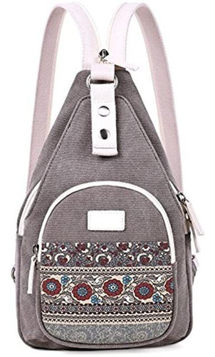 Arcenciel Mochila De Lona Para Mujer, Gris, S, Portátil