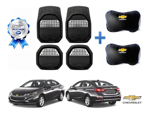 Tapetes Carbon 3d + Par Cojines Chevrolet Cruze 2017 A 2019