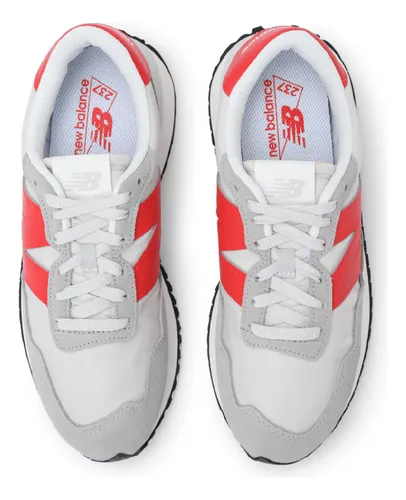 New balance gris con rojo hot sale