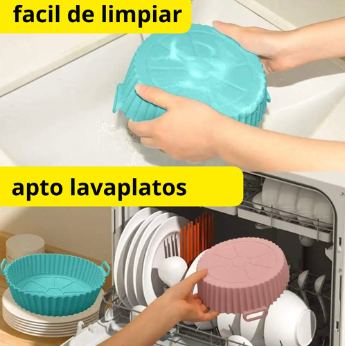 Molde Bandeja Silicona Contendr Reutlizble Airfryer Freidora Gris
