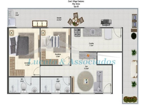 Imagem 19 de 25 de Casa Residencial Em Condominio Fechado Para Venda Na Vila Caiçara, Praia Grande Sp 2 Dormitórios Sendo 1 Suíte, 1 Vaga - Ca00440 - 69503146
