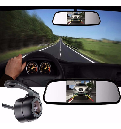 Espelho Retrovisor Com Câmera De Ré Sensor De Estacionamento