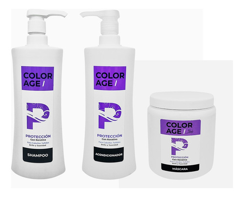 Color Age Kit Keratina Color Shampoo + Acond. + Másc. 1000ml