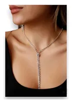 Comprar Collar Largo Strass Brillos Corbatin De Strass Fiestas