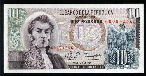 Colombia 10 Pesos Oro 