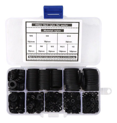 Kit Combinado De Juntas De Nailon, 480 Piezas, Arandelas Pla