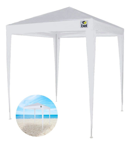 Tenda Gazebo Tubular 2x2m Barraca De Praia E Camping Branca