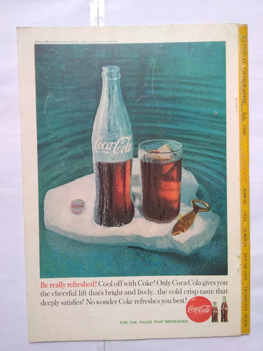 Cartel Coca Cola Vintage Retro National Geographic Jul/1960