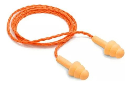 Tapón Protector Auditivo 3m Ultrafit Endoaural C/cordón 28db Color Naranja