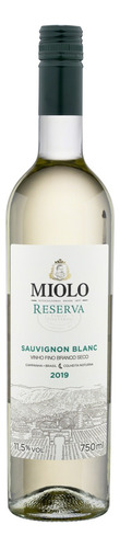 Vinho Sauvignon blanc Miolo Reserva 750 ml em um estojo de vidro