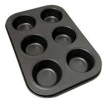 Comprar Molde 6 Cupcakes Grandes Molde Metal Para Muffins Reposteria Color Negro