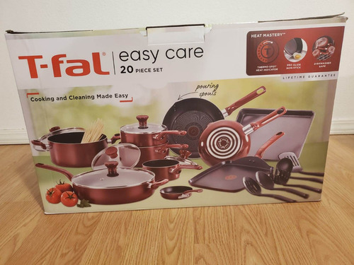 T-fal Batería De Cocina 20 Piezas Thermo Spot Gris O Roja