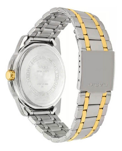 Reloj Casio Hombre Mtp-1314sg-1av Color De La Correa Plateado/dorado Color Del Bisel Plateado Color Del Fondo Negro