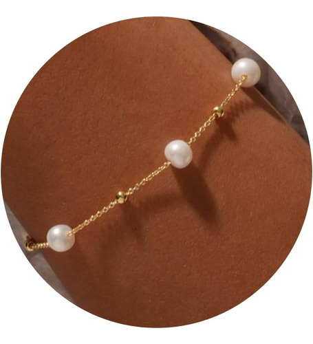 Delicadas Pulseras De Oro Para Mujer ' Pulseras De Perlas Ch