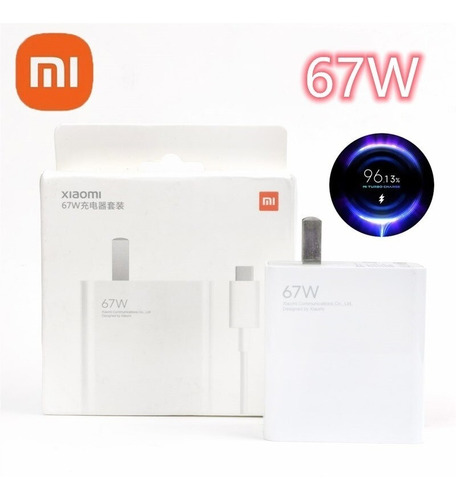 Cargador Xiaomi Turbo Carga 67w Tipo C Original Cable 5a
