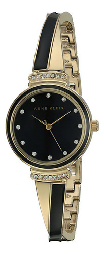 Reloj Anne Klein Ak2216bkgb Dama Original Color De La Correa Negro Con Dorado Color Del Bisel Negro Color Del Fondo Negro