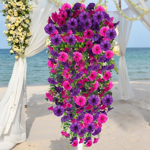 Flores Artificiales Colgantes Para Exteriores, 2 Piezas De F