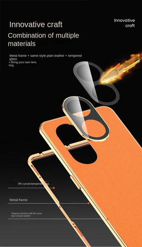 Funda De Piel Para Oppo Find X8 Pro A78 A79 A80 A98 A3 Pro 5g Lock Hebilla Funda De Lente De Vidrio Templado De Doble Cara