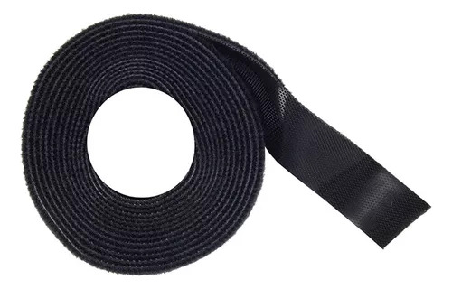 Abracadeira Velcro Dupla Face Rolo 2,5 Metros Preto