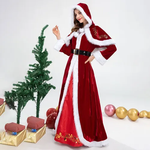 Navidad Interpreta El Vestido Rojo Femenino De Papá Noel Co