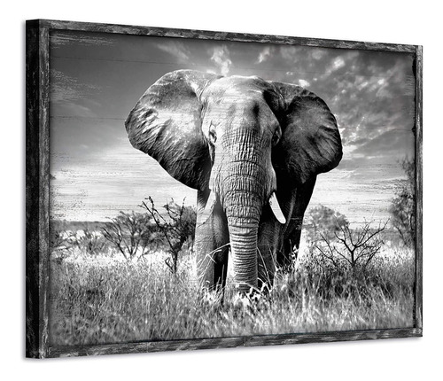 Cuadro De Elefante De Madera Arte De La Pared Del Arte De La