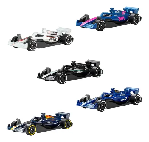 Pack 5 Miniaturas F1 Hot Wheels Mattel 1:64 Formula 1 2025
