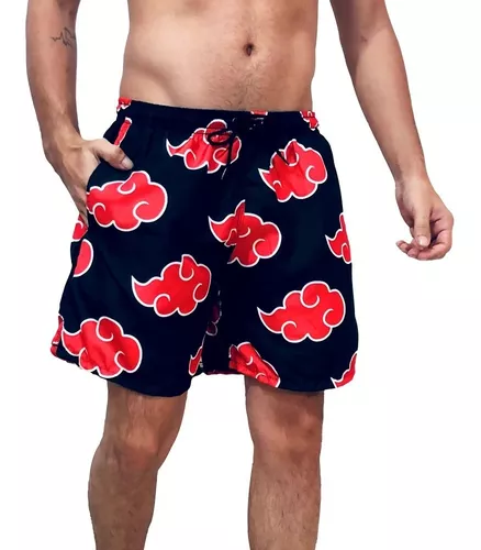 Kit Short Casal Naruto Akatsuki Nuvens Combinando Conjunto