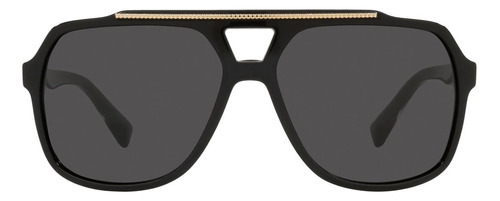 Lentes De Sol Dolce & Gabbana Dg4388 501/87 Negro De Hombre Varilla Negro/dorado Diseño Piloto