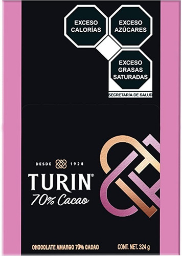 Turin 70% Cacao Chocolate Amargo 18pz 324g