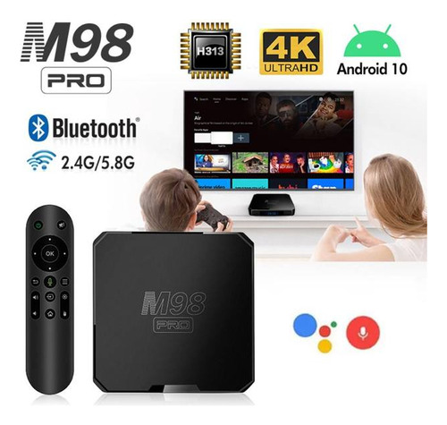Smart Tv Box M98pro Android Control Por Voz Bluetooth 2,4/5g